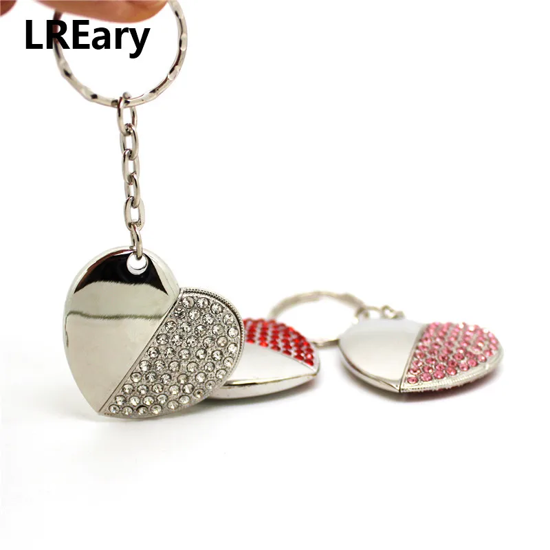 Высокого качества со стразами брелок USB флэш накопитель металлический флеш с