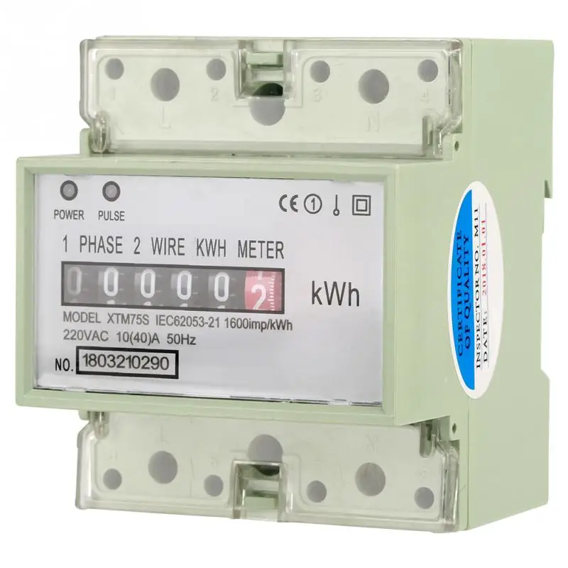 220V 10(40) цифровой 1-фазный 2 провода видео-телефон двери 4P din-рейка кВт-ч Электрический счетчик электронный счетчик, кВтч