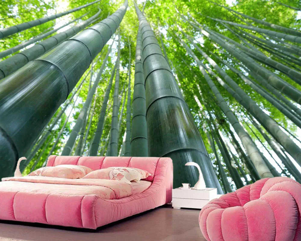 Papel де parede Bambu Вид снизу природа фото 3d обои фрески гостиная ТВ диван настенная