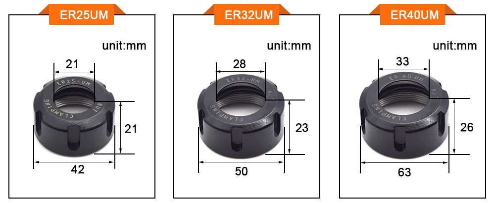 Aubalasti ЧПУ ER цанговый патрон гайка ER11A ER16A ER20A ER20M ER20M ER25UM ER32UM ER40UM фрезерный станок с ЧПУ гравировальный станок гайка аксессуар