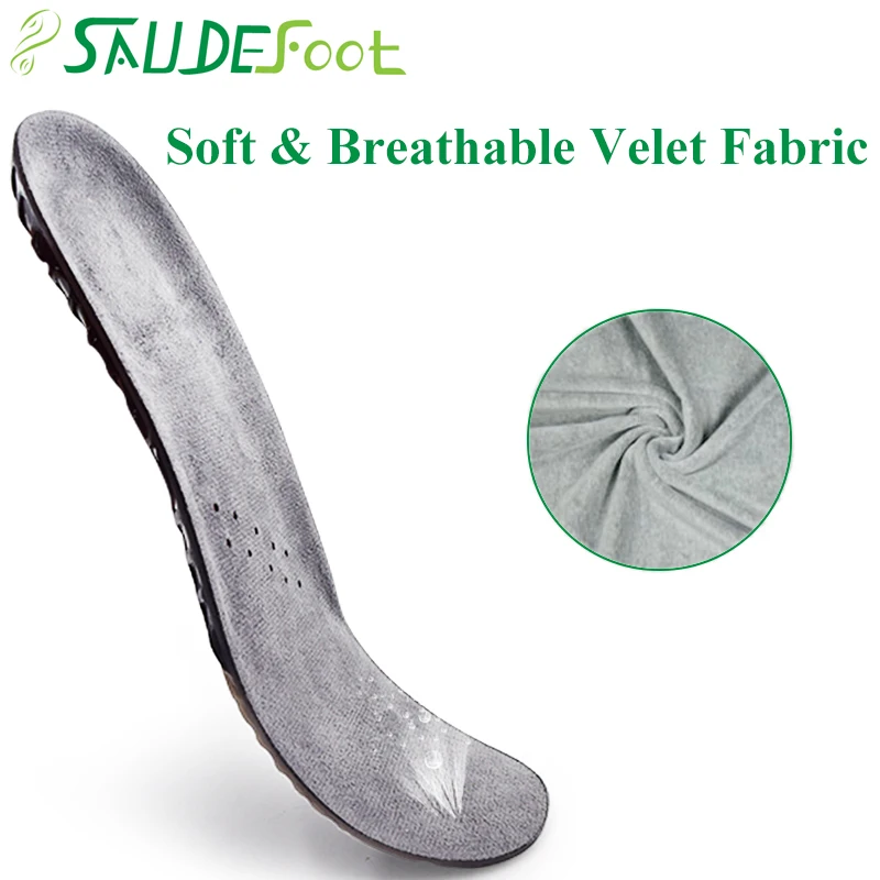 Saudefoot Sport Insoles 3D Gel Skid Resistance Shock Absorption Heel Riser Vent with U Shape Design Soft Shoes Pads