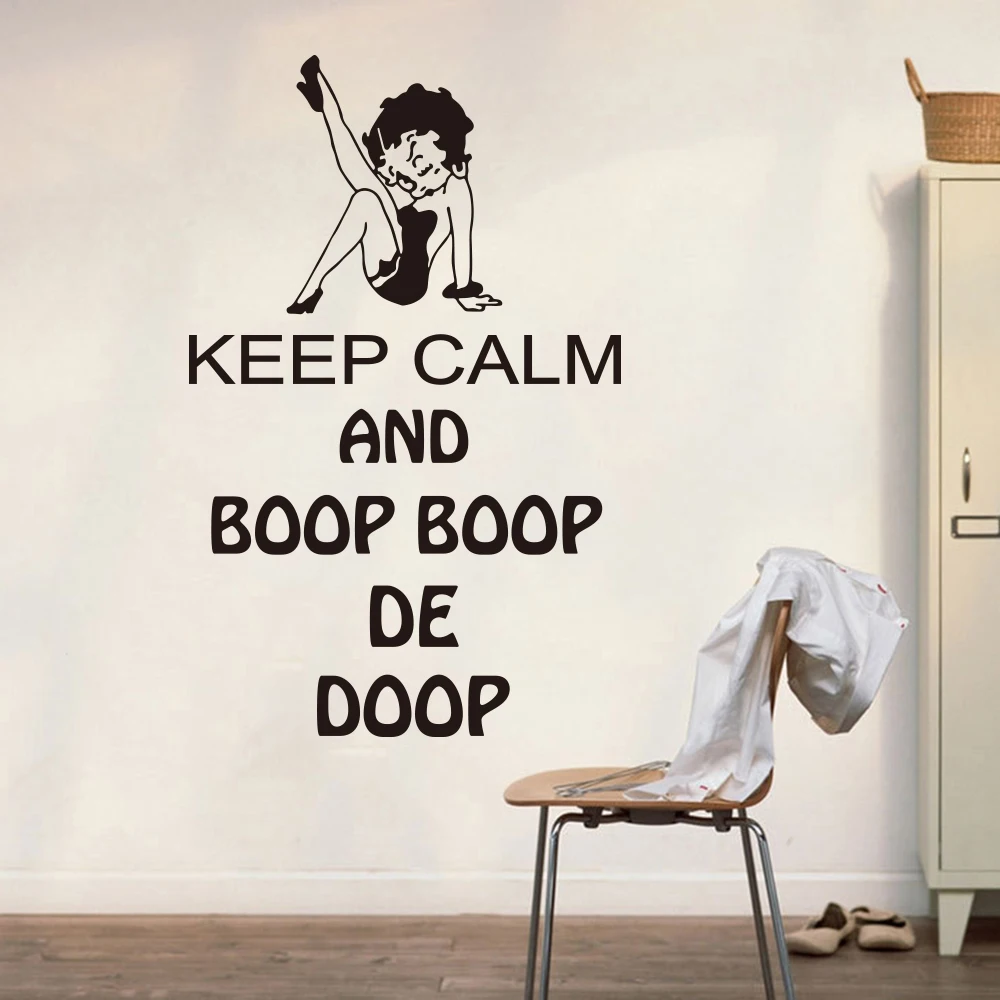 Настенная Наклейка Бетти боп с надписью Keep Calm автомобильный ноутбук настенная