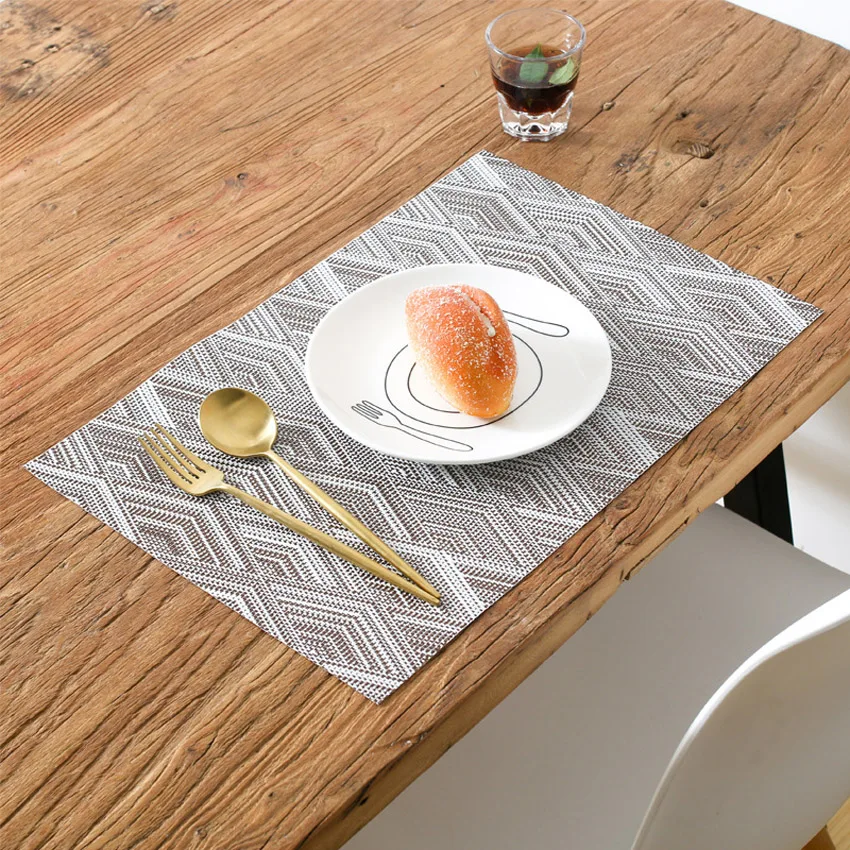 Coffee 4 шт./лот, модный ПВХ коврик для столовых приборов с изоляцией, нескользящий коврик для обеденного стола - Color: Coffee