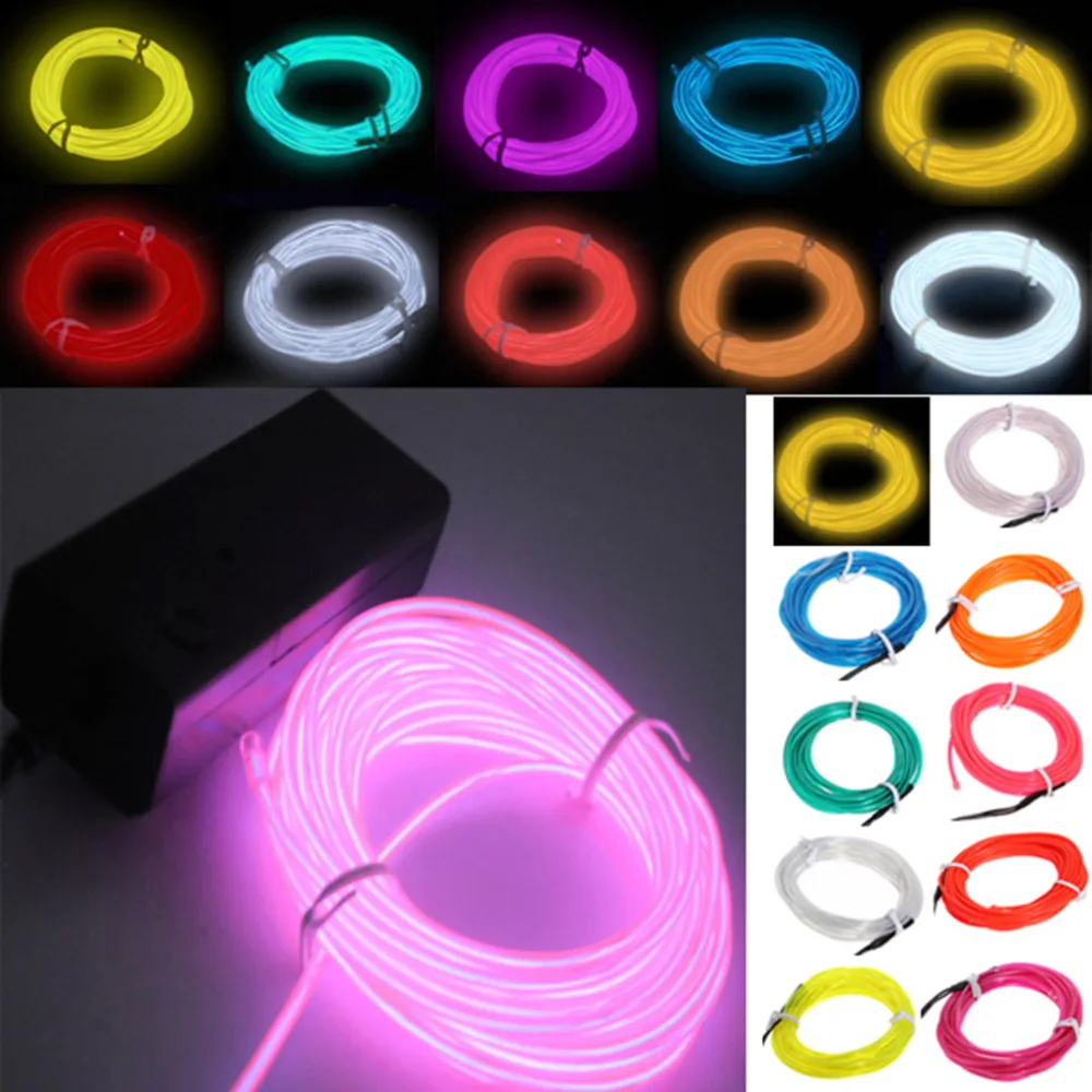 1 шт. модный гибкий неоновый светильник EL Wire 3 м для танцев вечерние украшения