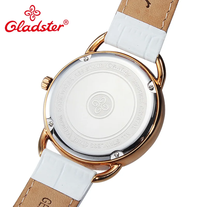 Женские наручные часы Gladster японские кожаные MIYOTA 1L45 с сапфировым кристаллом и