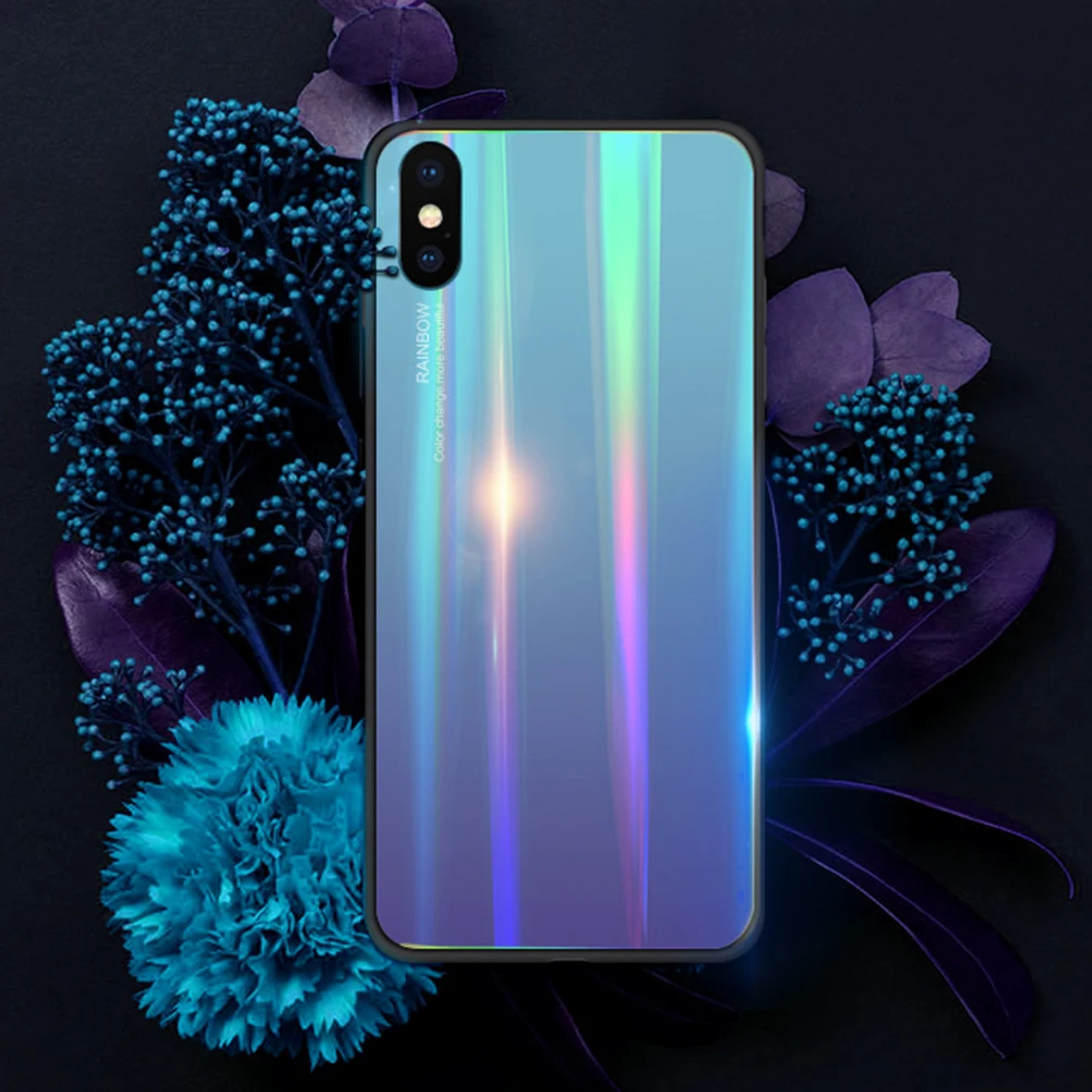 Gradient Aurora Glass Case For Huawei P30 Pro Laser Colorful Shockproof Tempered Cover Back Shell Coque |
