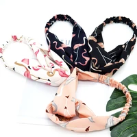 women fashion headbands cartoon flamingo cross hair bands turban bandage bandana headwear headwrap hair accessories