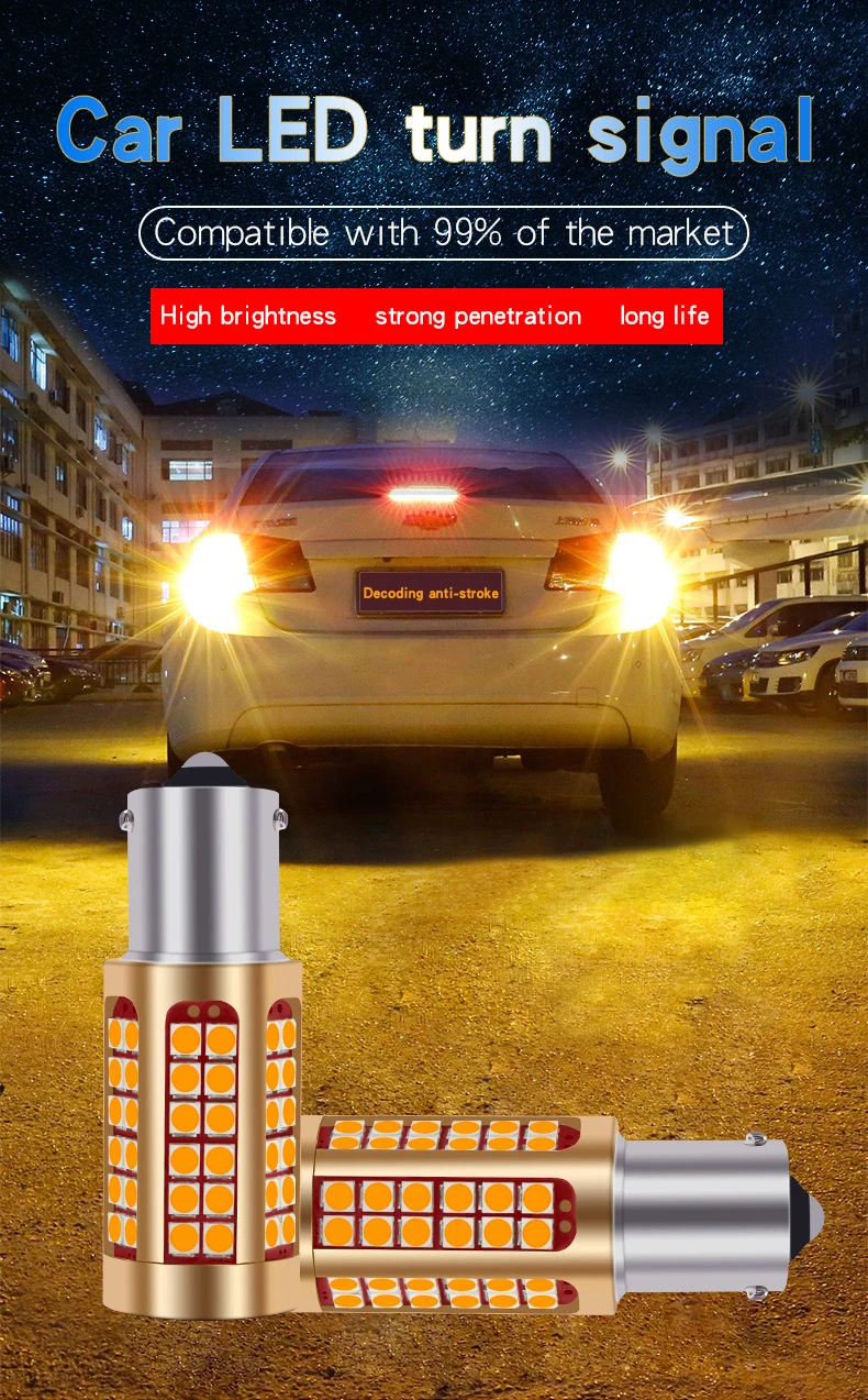 1 шт. P21W светодиодный Canbus 1156 BA15S PY21W BAU15S 1157 BAY15D T20 7440 W21W 7443 W21/5 W светодиодные лампы для авто указатели поворота, желтый, белый