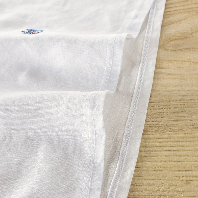 2018 Летний Новый белье вышивки с короткими рукавами футболка для мужчин тенденция