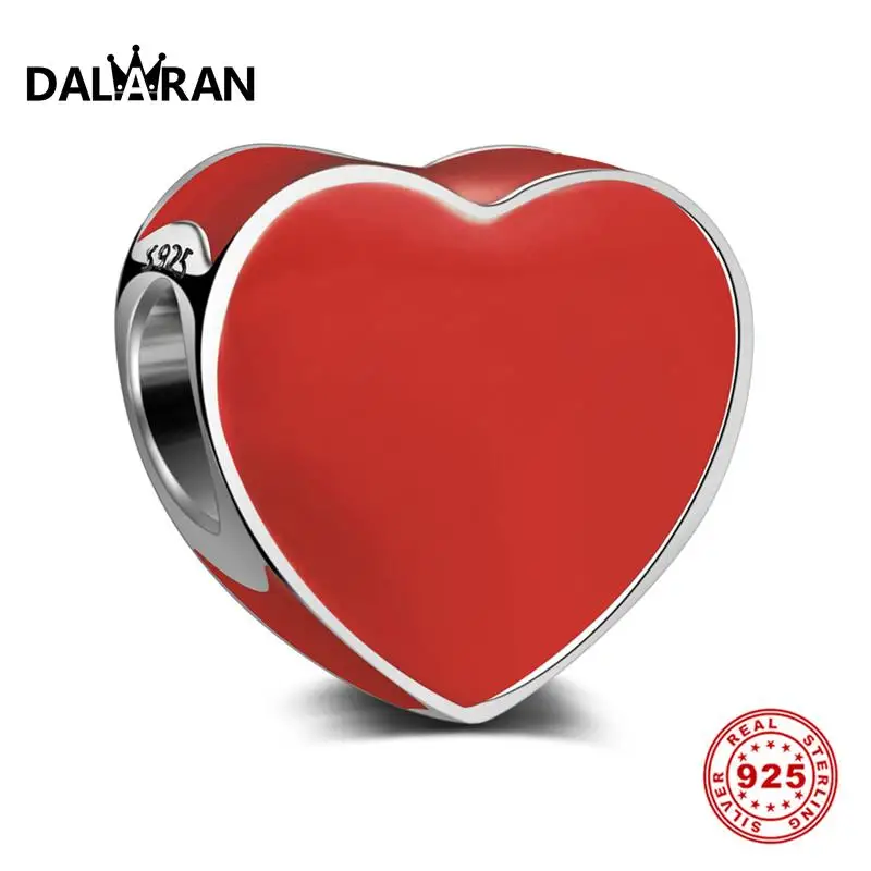 DALARAN Love Charms серебро 925 пробы красные бусины подходит для шарма сделай сам браслет