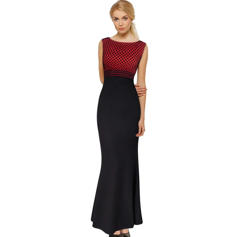 2017 Elegant Long Maxi Dress Women Vestido Charming Patchwork Sexy Party Dresses V-Neck Vestidos Summer A20 | Женская одежда