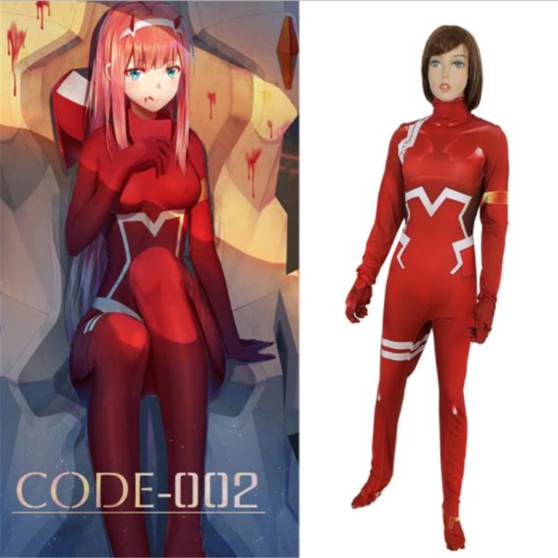 Хэллоуин косплей игры аниме Дарлинг в Frankxx 02 Zero Two Косплей дамы тела колготки