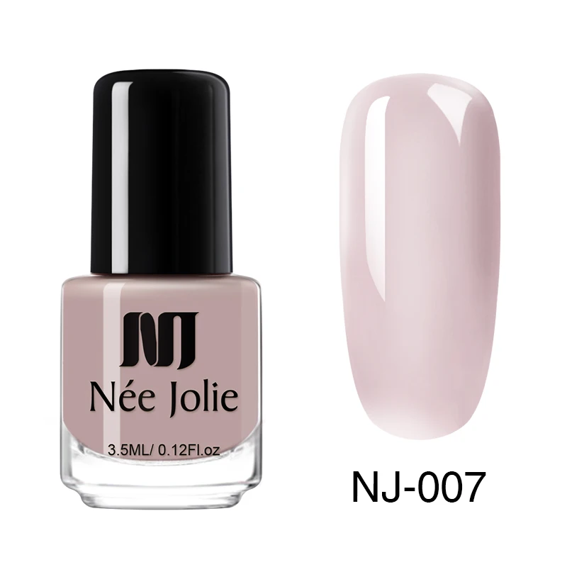 Jelly NJ-007 NEE JOLIE 3.5ml Candy Nude Color Nail Polish Fast Dry Semi-transparent Jelly Effect Environmental Nail Varnish - Цвет: Jelly NJ-007