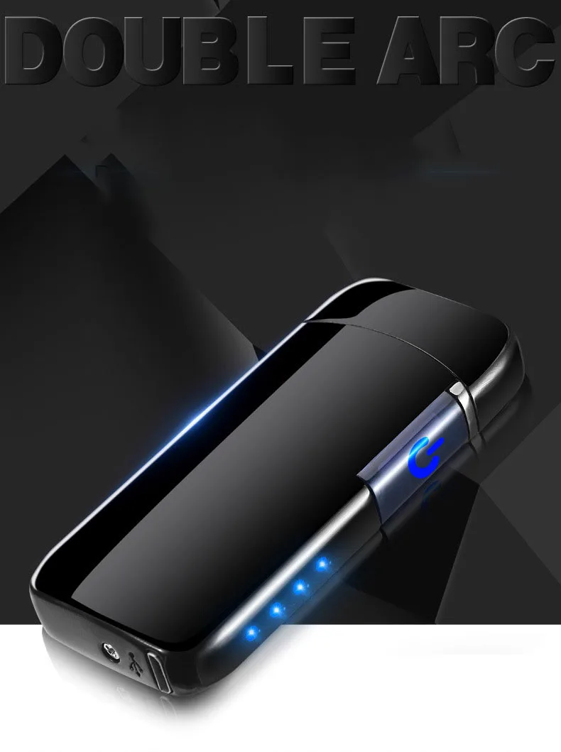 Плазменная Зажигалка Лазерная лого флип-зажигалка Usb прикуриватель двойная дуга Электронная зажигалка для курения