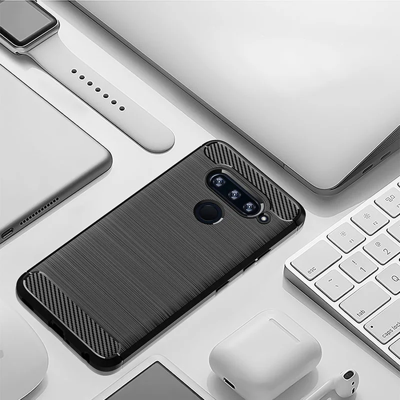 Для LG V40 Thin Q V30S V35 V30 Plus Мягкая силиконовая прочная Противоударная защитная задняя