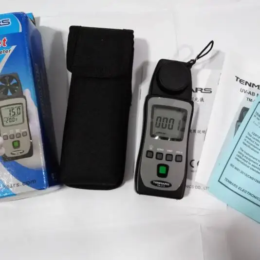 Мини УФ UVA UVB UVAB Ультрафиолетовый измеритель уровня света 290nm ~ 390nm Tenmars TM 213|light up ink