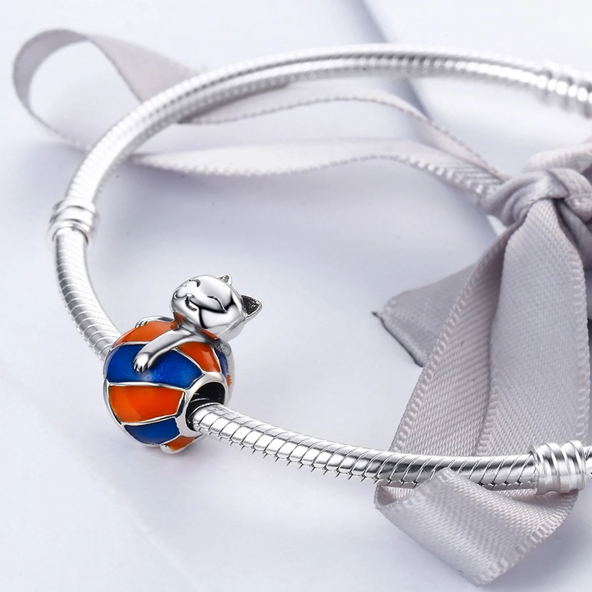 2018 Аутентичные стерлингового серебра 925 Непослушный Кот Шарм бисера Fit Pandora