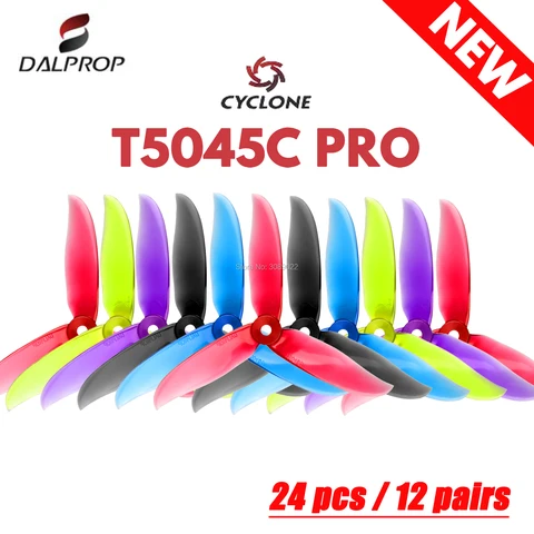 Пропеллеры DALPROP CYCLONE T5045C PRO 5045, 3 лопасти, 24 шт./12 пар