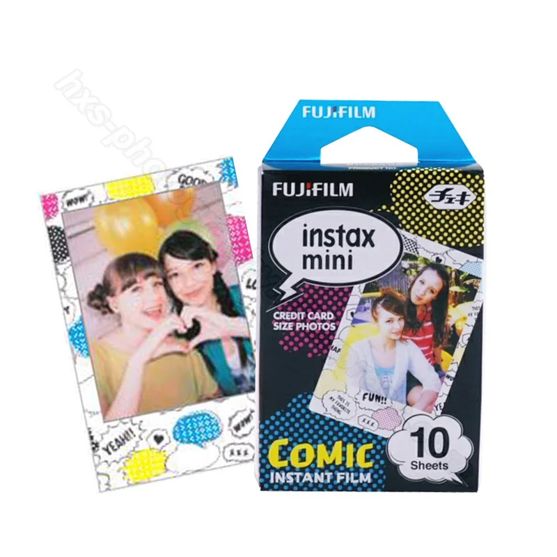 Подлинная 10 листов комиксов Instax Fujifilm Фотобумага для камеры Fuji Instant Mnini 9 фотоаппарата для получения мгновенных снимков 8 50s 7s 90 25 камеры Share SP-1 SP-2 SP-3 принтер