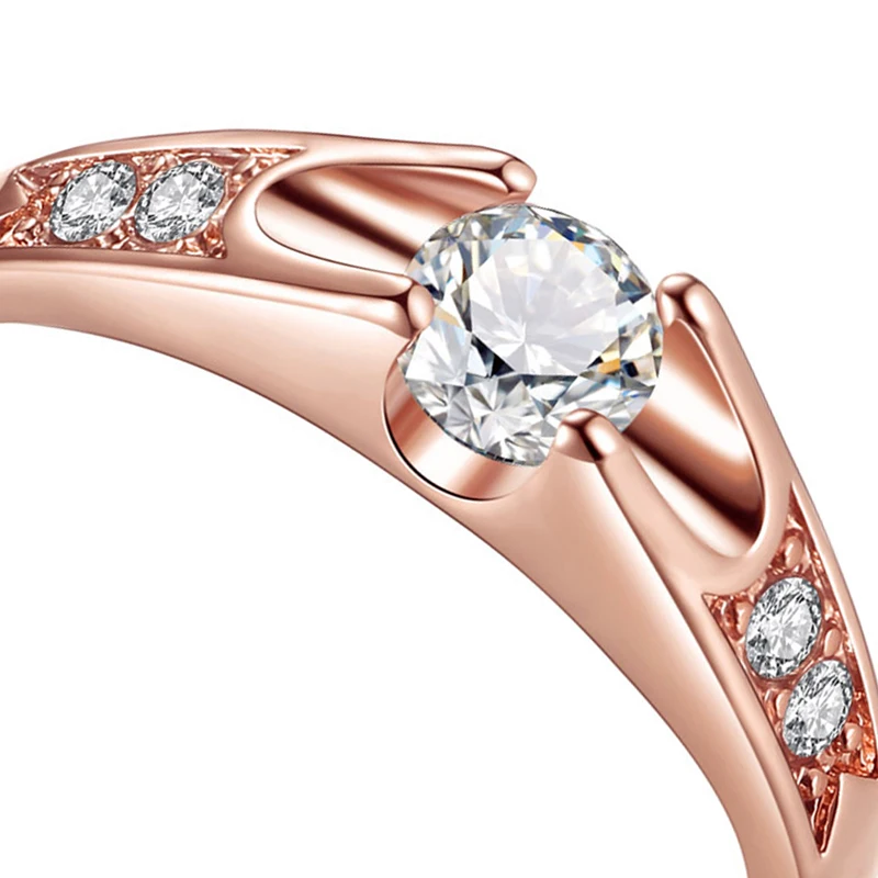 Горячее предложение 1 шт. розовое Золотое кольцо из сплава с кристаллами