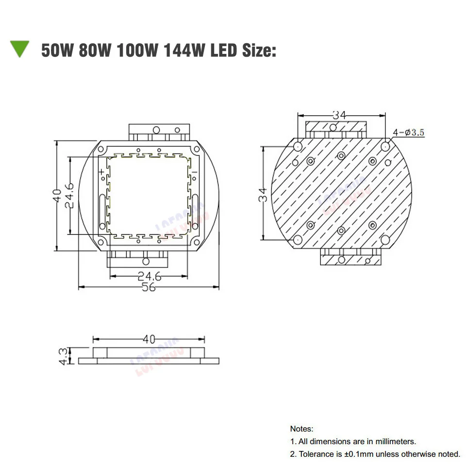 Высокая мощность 50 Вт 80 Вт 100 Вт 144 Вт светодиодный чип COB DIY HD проекторы светильник лампы проектора для 100 Вт 140 Вт 160 Вт 200 Вт 288 Вт