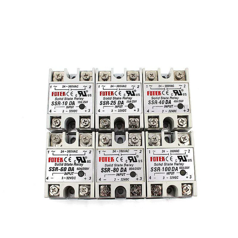 YJCAL Solid State Relay SSR-60DA SSR-80DA SSR-100DA 60A 80A 100A 3-32V DC TO 24-380V AC SSR 60DA 80DA 100DA