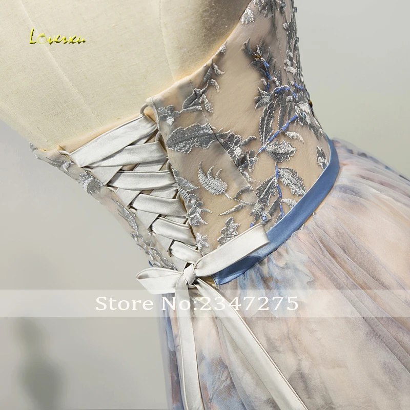 

Loverxu Delicate Embroidery Appliques A-Line Cocktail Dresses 2019 Charming Beaded Strapless Lace Up Formal Party Gown Plus Size