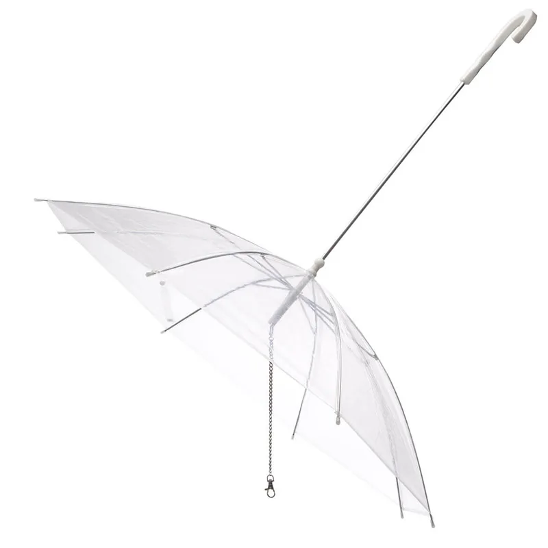 

Transparent Dog Umbrella Creative Traction Rope Dog Raincoat with Dog Chain Can be Customized Pet Supplies