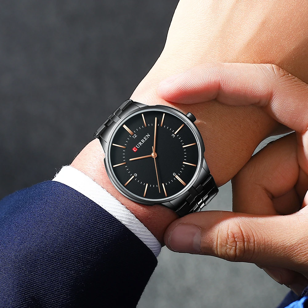 Мужские кварцевые часы Reloj Hombre CURREN модные водонепроницаемые аналоговые наручные