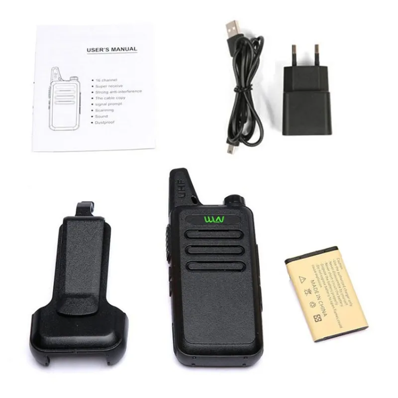 WLN KD-C1 Walkie Talkie UHF 400-470 MHz 5W Power 16 Channel  Kaili MINI handheld Transceiver C1 Two Way Radio