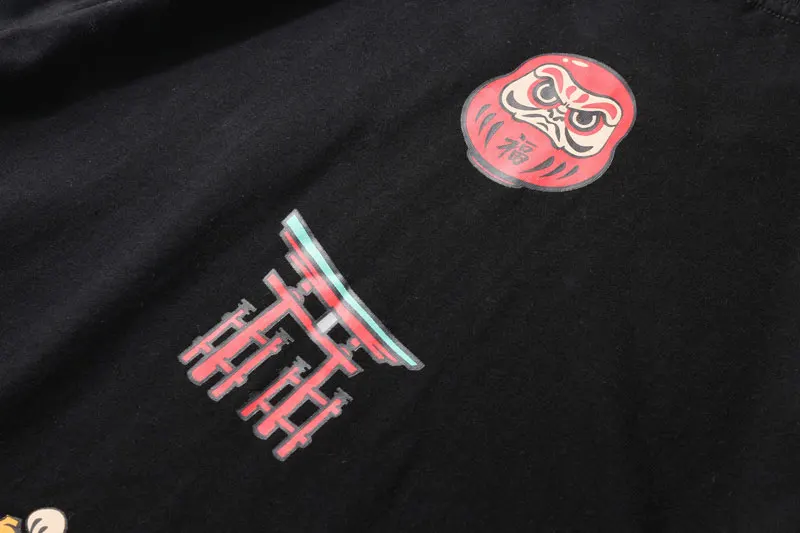 GONTHWID Ложные 2 шт. Lucky Cats печати уличная футболки лето Harajuku Повседневная Уличная одежда, футболки мужские с коротким рукавом топы