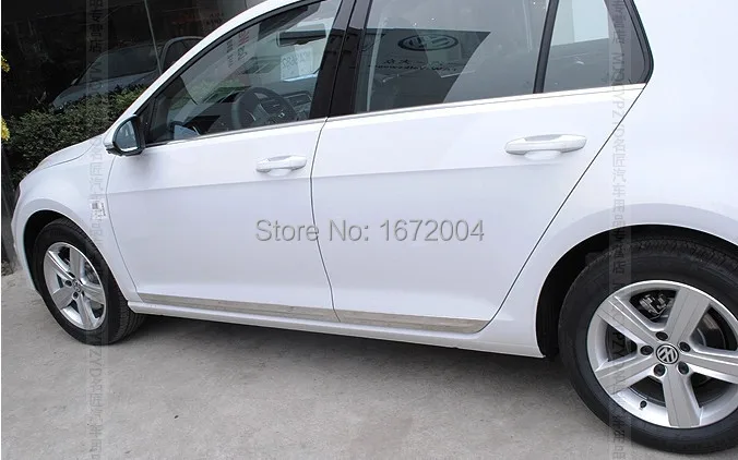 Хромированная нержавеющая сталь боковая дверь молдинговая отделка 4 шт. подходит