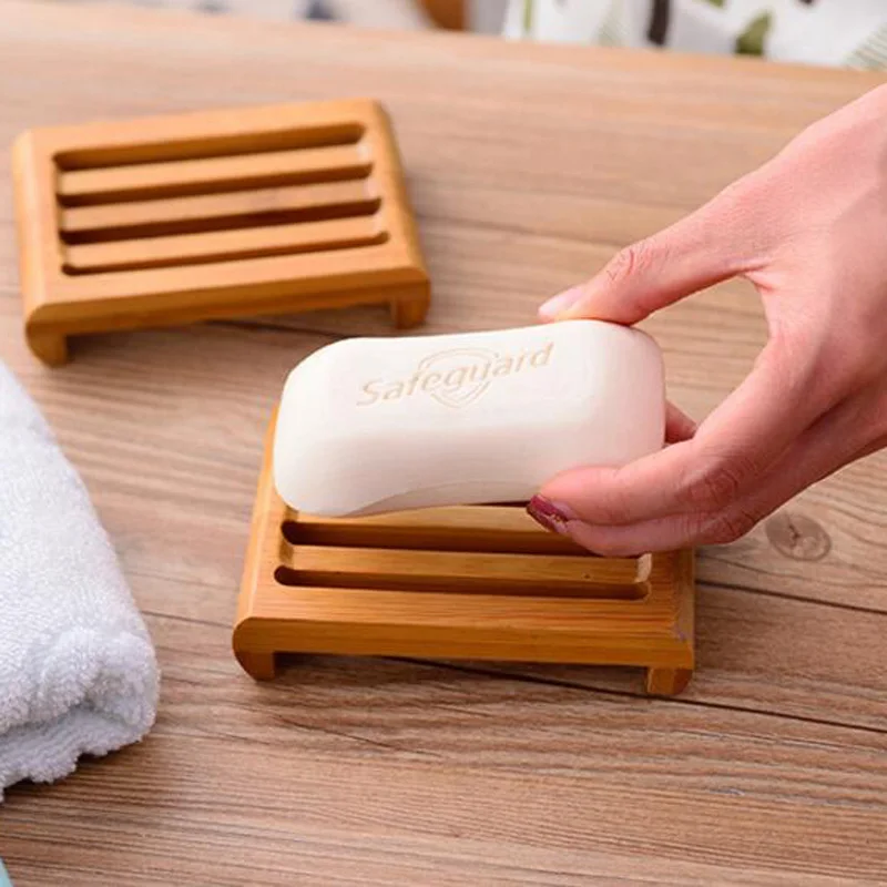 

200 шт./лот натуральный бамбук мыльницы держатель лотка для хранения мыло стойки пластины Ящик Контейнер для ванной комнаты в японском стиле,...