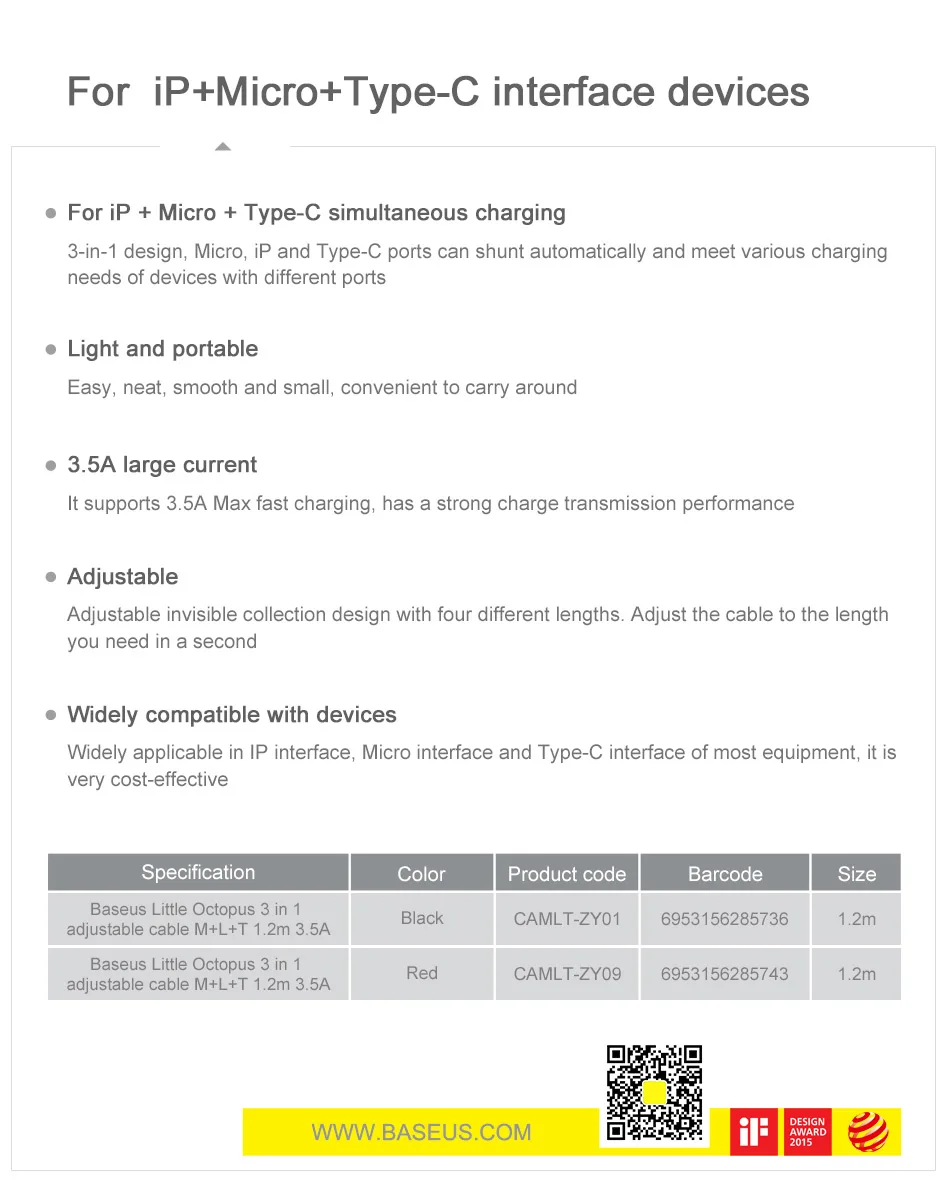 Baseus 3 в 1 Выдвижной USB кабель для iPhone Xs Max XR Xs Быстрая зарядка usb type C для samsung S8 S9Plus Micro USB линия передачи данных