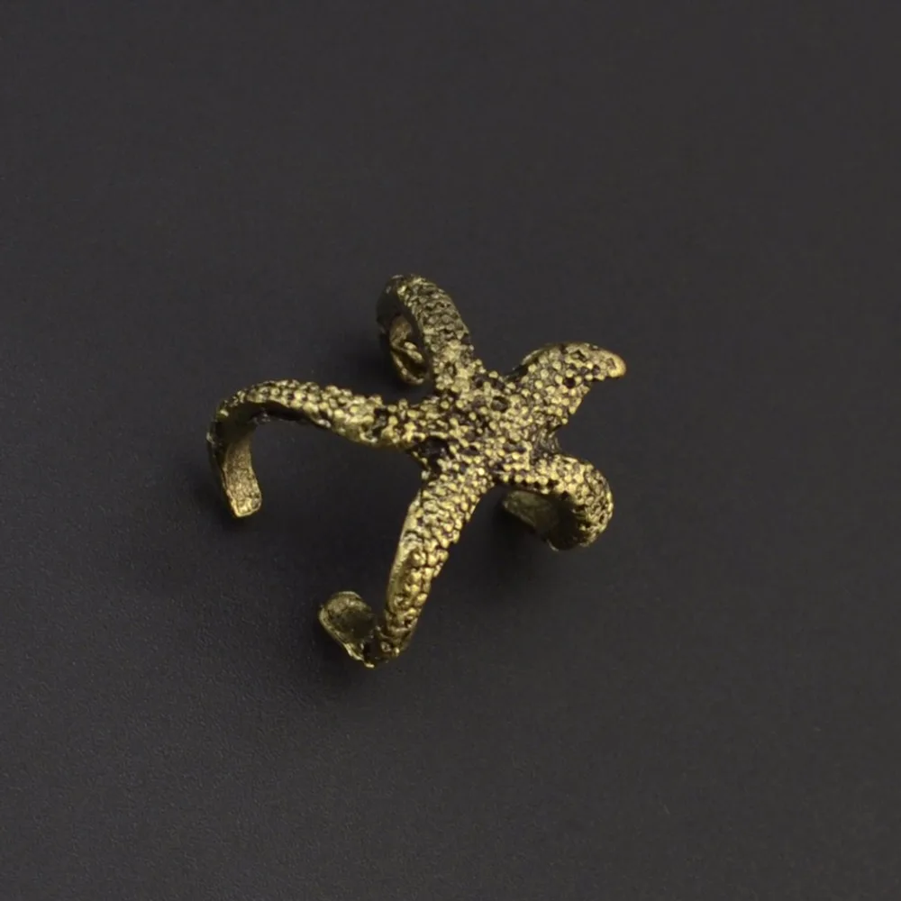 Кольцо на палец в стиле ретро бронзовое золотое из сплава|starfish ring|finger ringring bronze |