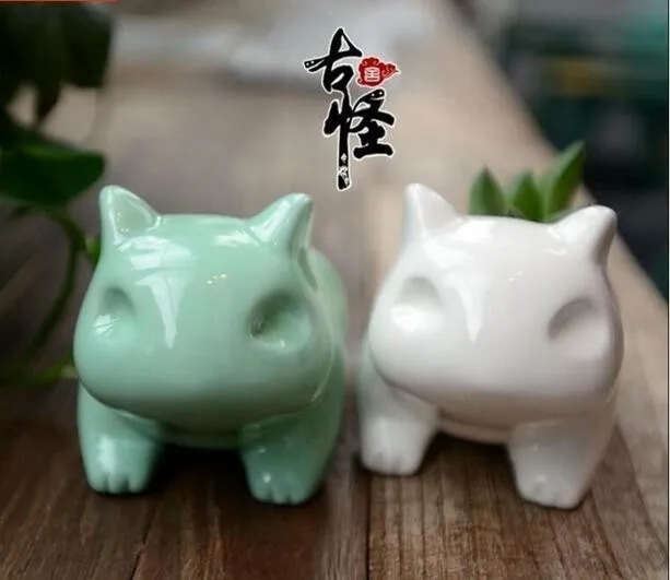 Мини Pokemon керамический цветочный горшок Bulbasaur плантатор белый зеленый суккулентные растения цветочное растение бонсай горшок отверстие милый