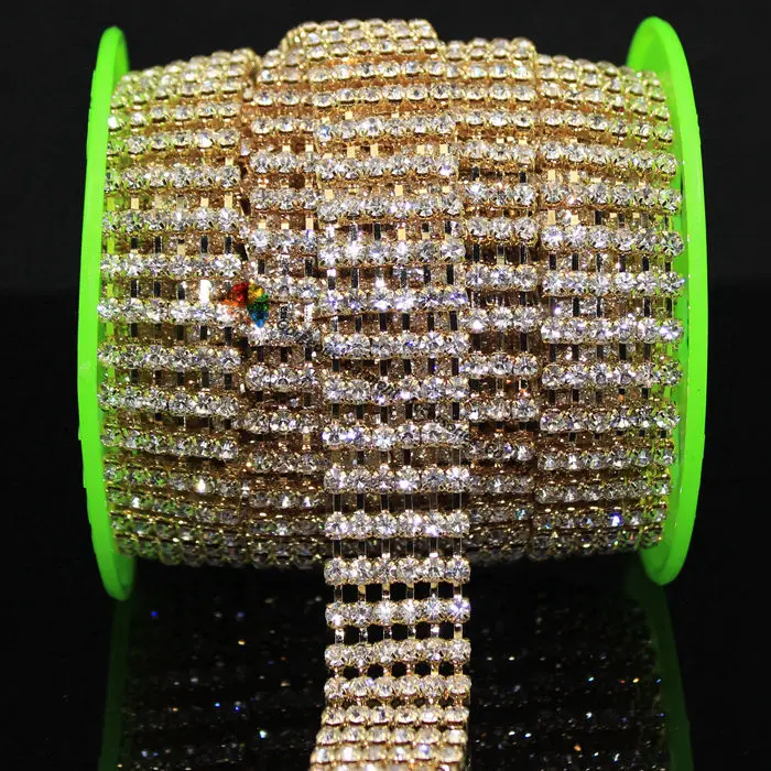 Цепочка Стразы с чешским хрусталем аппликация отделка Золотой и Серебряный