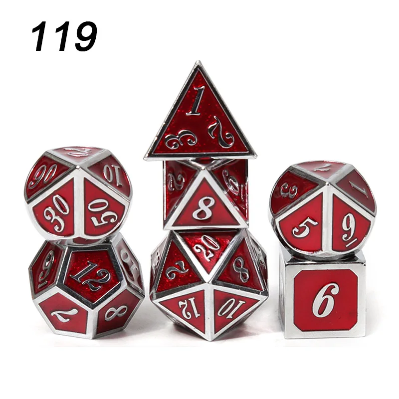 119 Chengshuo игральные кости DND Металл РГП набор многогранных подземелья Дракон d20 10 6 8 12 синий настольные игры цинковый сплав зеленый цифровой рисунок кости - Цвет: 119
