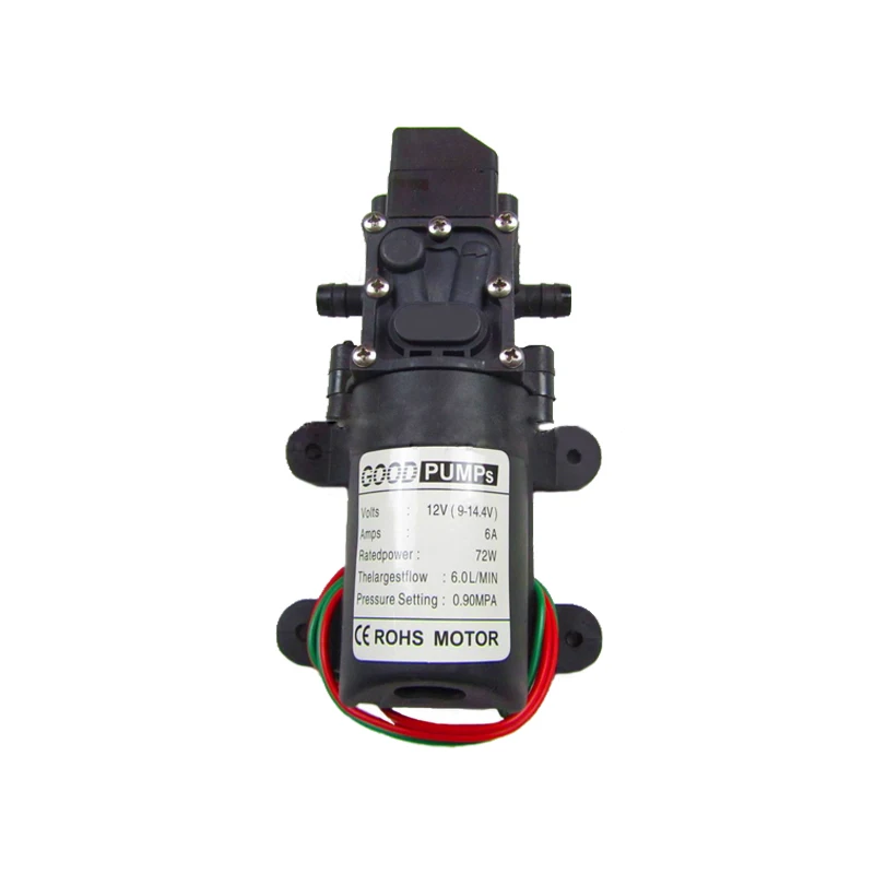 Straight DC12V 70 Вт Электрический мембранный Водяной насос 6L/мин 130PSI высокое Давление самовсасывающий насос для водяной мембранный насос - Напряжение: Straight