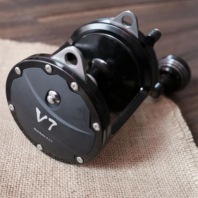 2019 New V7 Trolling Reel 4.1:1 Gear Ratio 6+1BB 30Kg Drag Power Right Hand Bait Casting Boat Fishing Drum | Спорт и развлечения