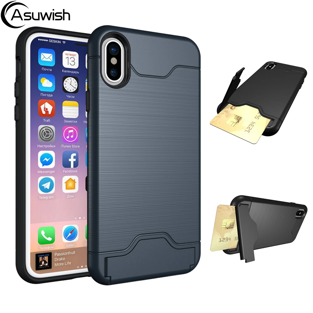 Ударопрочный Ультратонкий чехол для телефона Apple iPhone 6 6s 7 8 Plus X 10 XR XS Max iPhonexs слот