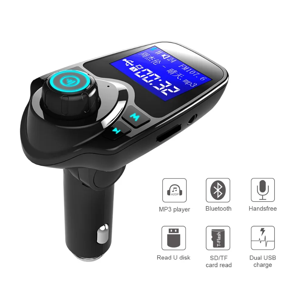 Bluetooth беспроводной MP3 музыкальный плеер fm передатчик A2DP HandsFree Car Kit адаптер 5V 2.1A Dual