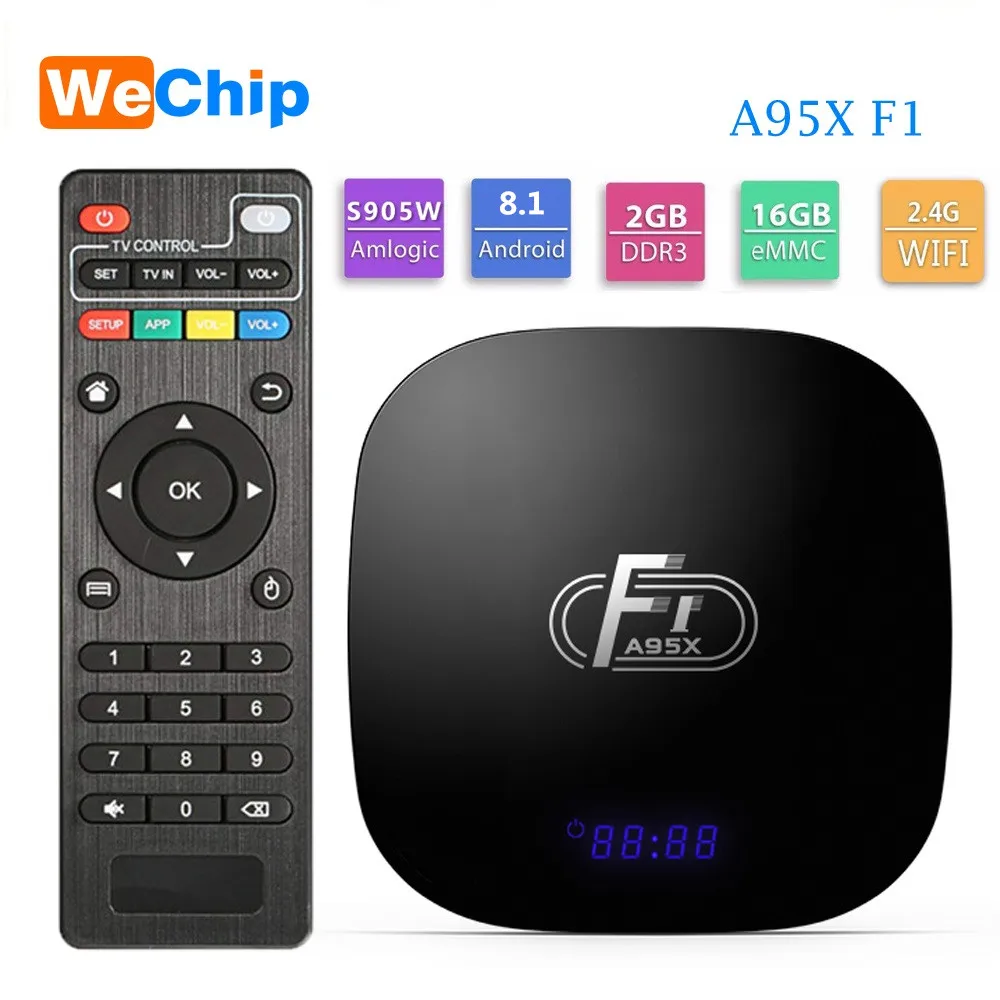 Wechip Smart Android 8,1 OS tv BOX 2 Гб 16 Гб 2,4G Wifi Amlogic S905W четырехъядерный медиаплеер Поддержка 3D HD телеприставка PK X96 mini
