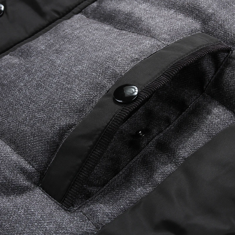 Мужское зимнее пальто/Черный пуховик теплый мужской парка верхняя одежда с