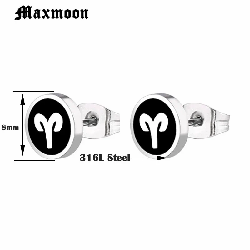 Винтажные серьги-гвоздики Maxmoon из нержавеющей стали в стиле унисекс | Украшения и