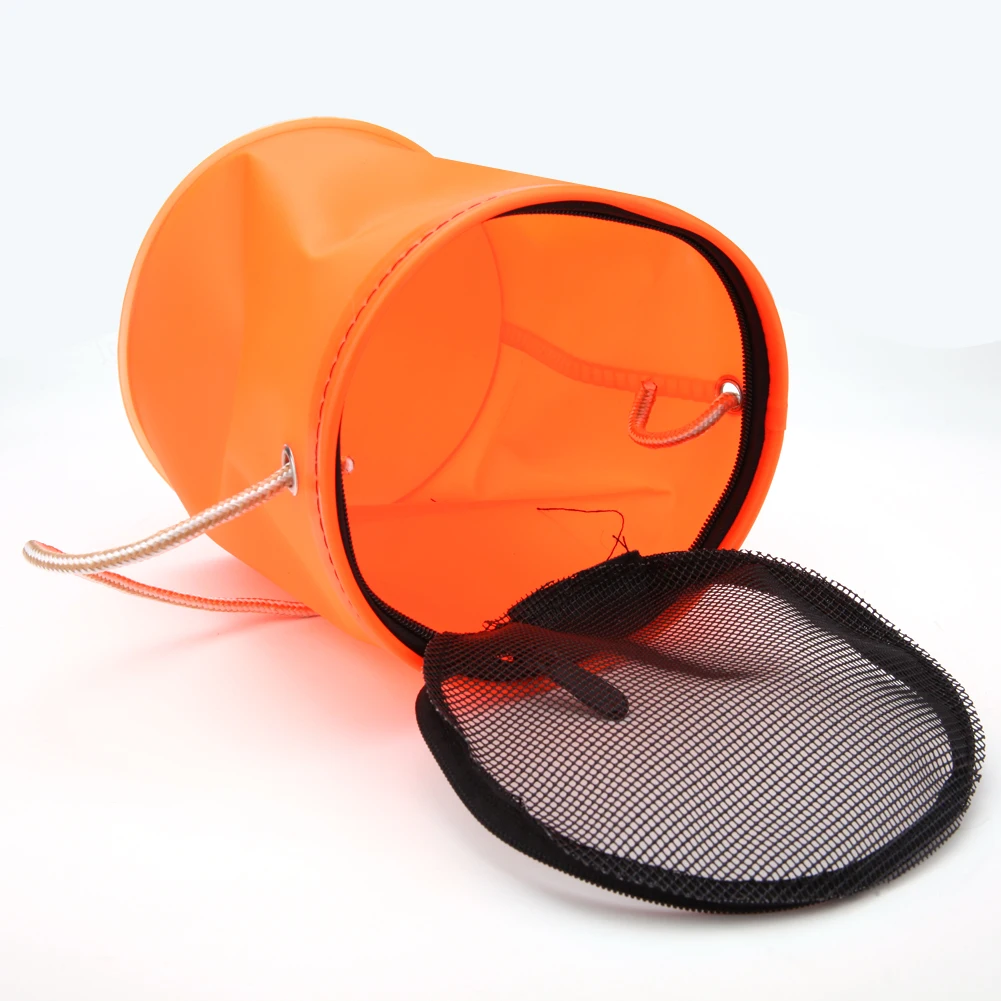 Portable EVA Foldable Shrink Live Fish Water Bucket with Rope Belt Outdoor Camping Fly Carp Fishing Tackle Tool Accessories | Спорт и
