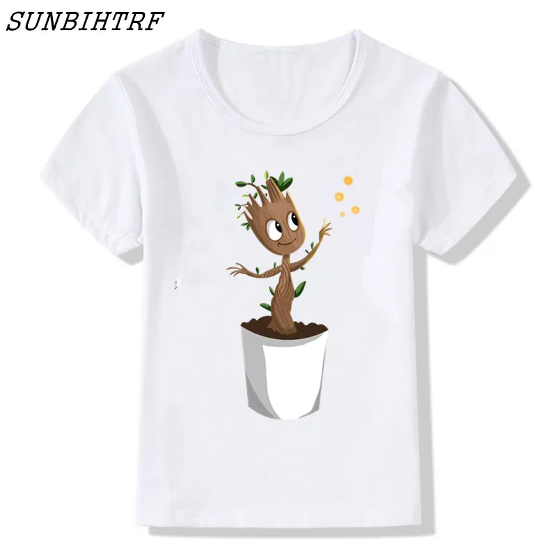 Стражи Галактики 2 детей футболка аниме детские поп Грут Лето Забавный I Am groot