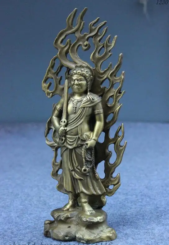 Буддистская статуя Mahayana Fane Fudo Myo o из чистой Японии|statue|statues buddha |