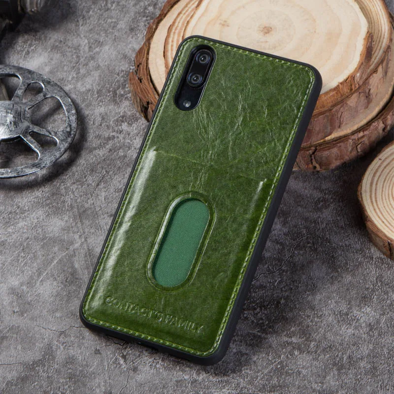 Чехол-кошелек из натуральной кожи для huawei P20, чехол для телефона с магнитной подставкой, держатель для карт, флип-чехол для huawei P20, чехол - Цвет: 1001-green