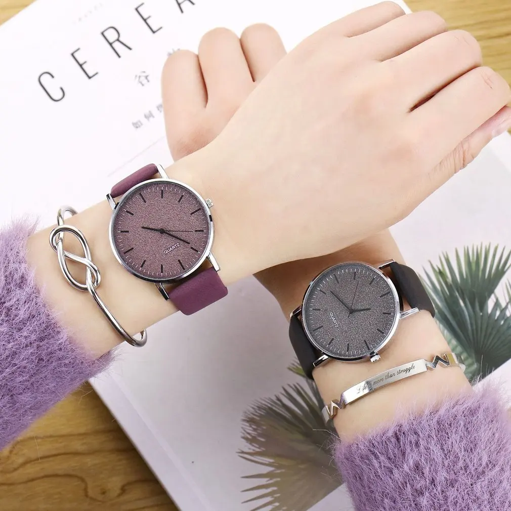 New Fashion Top Brand Leather Watches For Women Starry Sky Minimalism Ladies Casual Dress Quartz Wristwatch Clock | Наручные часы